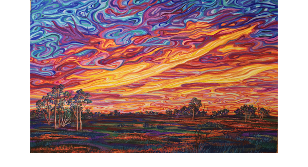 Grass Fire Sunset
